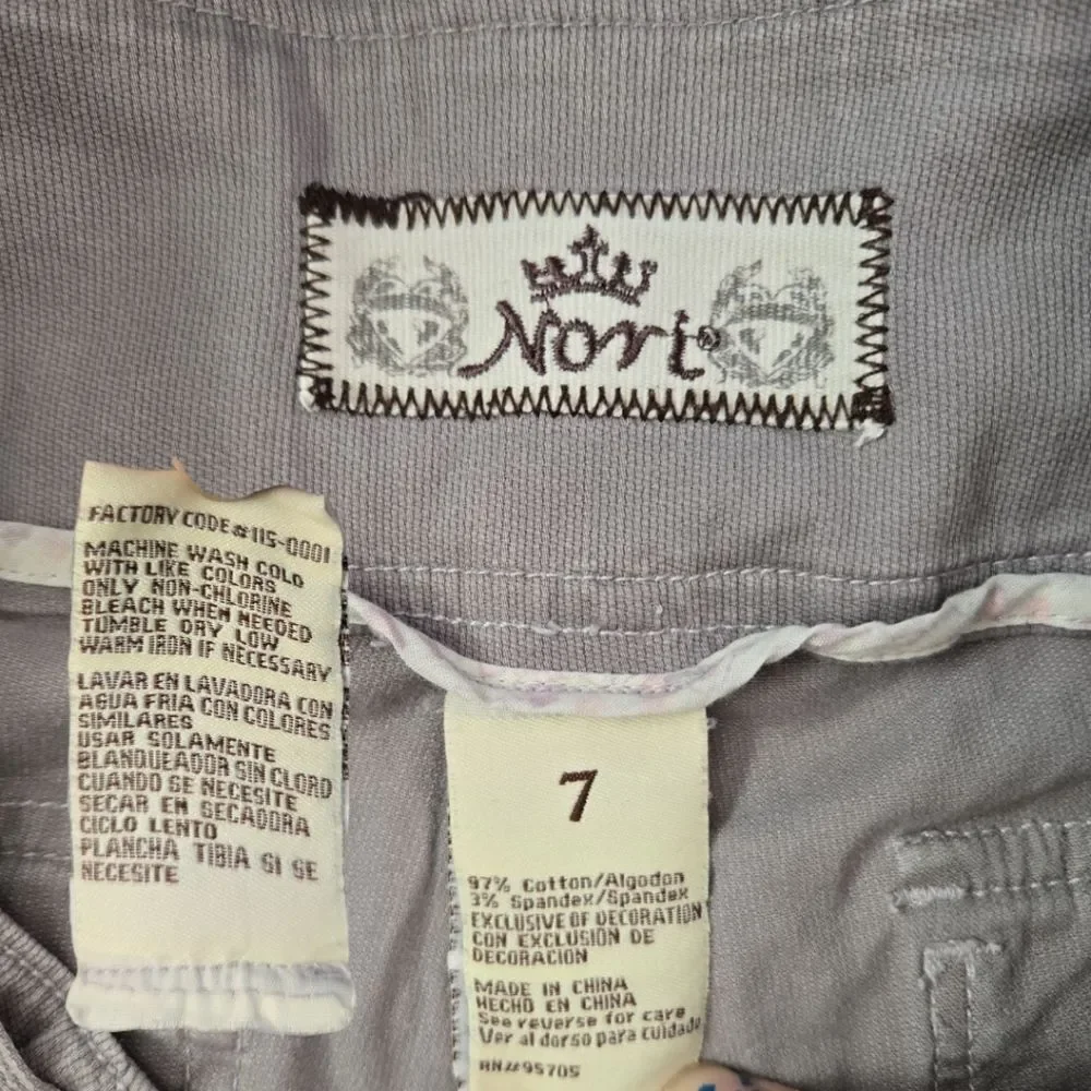 Y2k Juniors Nori Gray Canvas Shorts - 7